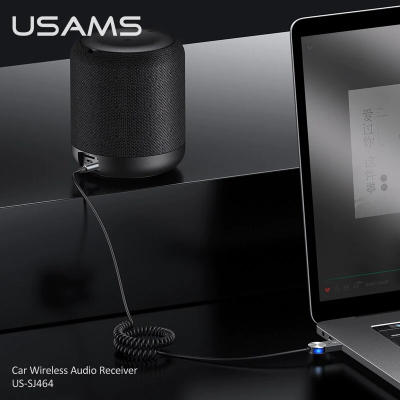 Bluetooth-адаптер Usams US-SJ464 Car Wireless Audio Receiver USB-A + AUX to Bluetooth 5.0 Tarnish (SJ464JSQ01)