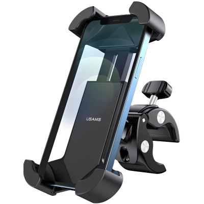Велотримач для мобільного телефону Usams US-ZJ064 Cycling ShockProof Phone Holder Black (ZJ064ZJ01)