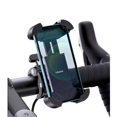 Велотримач для мобільного телефону Usams US-ZJ064 Cycling ShockProof Phone Holder Black (ZJ064ZJ01)