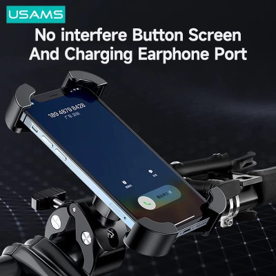 Велодержатель для мобильного телефона Usams US-ZJ064 Cycling ShockProof Phone Holder Black (ZJ064ZJ01)