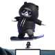 Фігурка-слайдер в авто L'Andre Sliding Cartoon Bear Ведмідь скейтер Cool Black