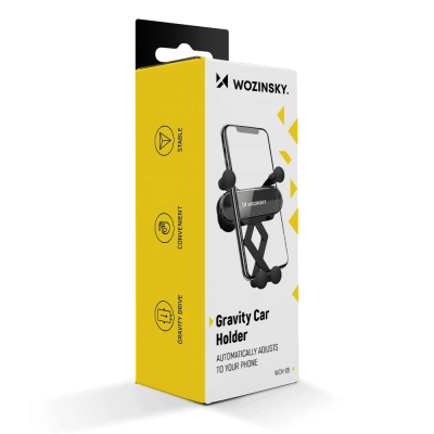 Автотримач для телефона Wozinsky Gravity Car Holder Black (WCH-05)