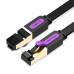 Кабель мережевий Vention Flat Cat.7 RJ45 Інтернет кабель (патч-корд, Patch Cable) 10 м Black (ICABL)