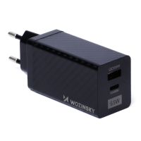 Сетевое зарядное устройство для Wozinsky 65W GaN charger USB + Type-C QC 3.0 PD Black (WWCG01)