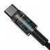 Кабель Baseus Tungsten Gold Data Cable 100W, Power Delivery, Quick Charge 3.0, 480Mbps, Type-C to Type-C 1м Black (CATWJ-01)