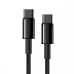 Cable Baseus Tungsten Gold Data Cable 100W, Power Delivery, Quick Charge 3.0, 480Mbps, Type-C to Type-C 1m Black (CATWJ-01)