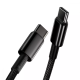 Кабель Baseus Tungsten Gold Data Cable 100W, Power Delivery, Quick Charge 3.0, 480Mbps, Type-C to Type-C 1м Black (CATWJ-01)