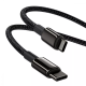 Cable Baseus Tungsten Gold Data Cable 100W, Power Delivery, Quick Charge 3.0, 480Mbps, Type-C to Type-C 2m Black (CATWJ-A01)