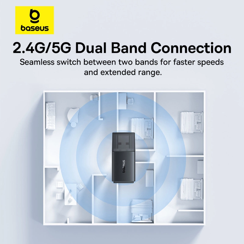 Wi-Fi адаптер Baseus FastJoy Series High Speed 650Mbps Dual Band 2.4GHz/5GHz USB Wifi Adapter (BS-OH170)