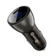 АЗП Acefast B10 Metal Car Charger 60W (USB-C + USB-C) with Digital Display Black (AFB10)