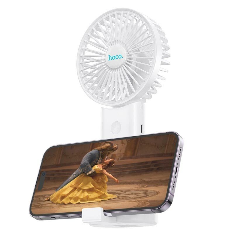 Вентилятор ручний з акумулятором Hoco F15 Handheld Folding Fan White (6931474797551)