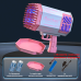 Генератор мильних бульбашок Bazooka Rocket Bubble Gun Кулемет базука 100+ отворів з підсвіткою + 10 пакетів мильного розчину Рожевий