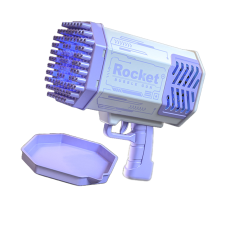 Генератор мыльных пузырей Bazooka Rocket Bubble Gun Пулемет базука 100+ отверстий с подсветкой + 10 пакетов мыльного раствора Фиолетовый