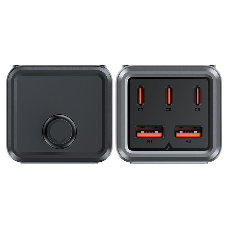 Мережевий зарядний пристрій Acefast Z2 PD75W GAN (3xUSB-C + 2xUSB-A) Desktop Charging Adapter 1.5 м Black