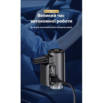 Автоматичний автомобільний аромадифузор Etonner Intelligent Car Aromatherapy Diffuser 220 mAh 3 аромати в комплекті Black (ET-03-A)