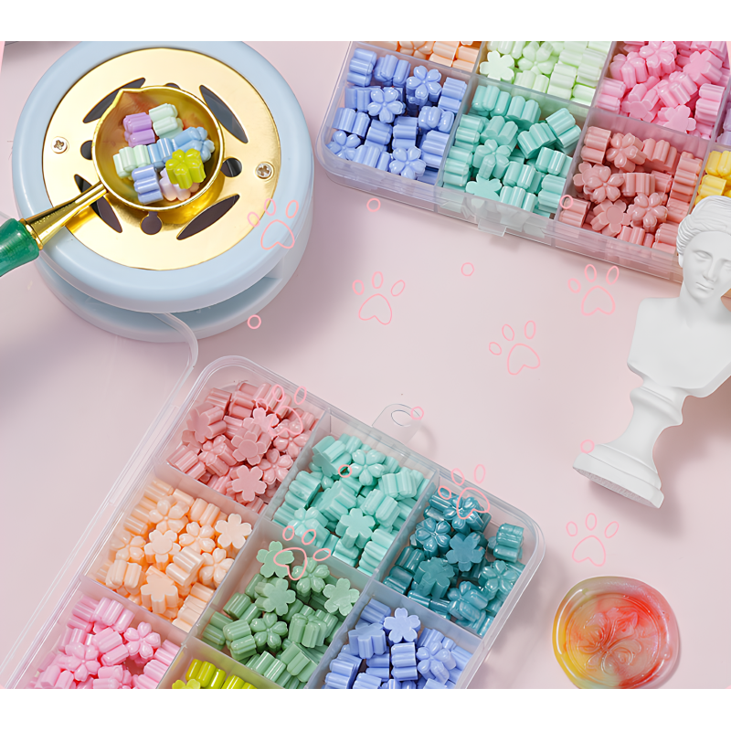 Набір сургучу для створення воскових печаток Sealing Wax Set Cherry Blossom у формі квіточок (AS356-24)
