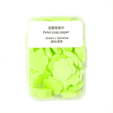 Мило у вигляді пелюсток паперу Petal Soap Paper Green Жасмін у дорожньому футлярі
