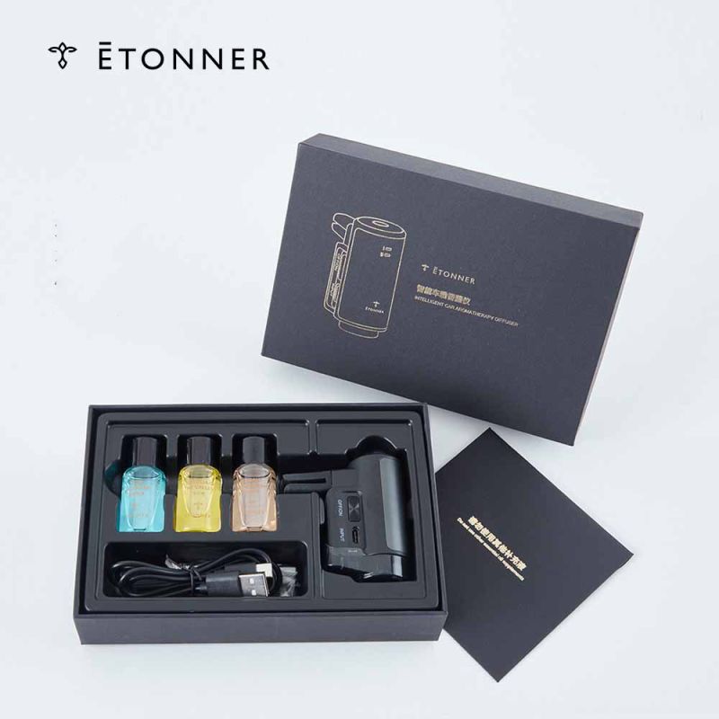 Автоматичний автомобільний аромадифузор Etonner Intelligent Car Aromatherapy Diffuser 220 mAh 3 квіткових аромати в комплекті Black (ET-03-B)