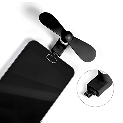 Вентилятор гнучкий Micro-USB Чорний для телефонів