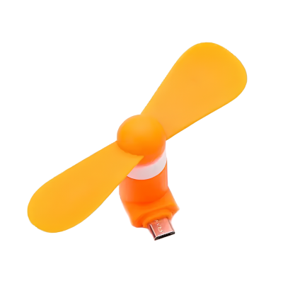 Вентилятор гнучкий Micro-USB Оранжевий для телефонів