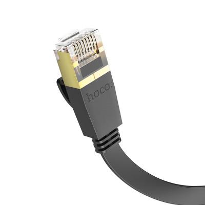 Кабель мережевий Hoco US07 Cat.6 RJ45 Екранований Інтернет кабель (патч-корд, Patch Cable) 20 м Black (6931474780720)