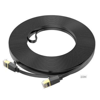 Кабель мережевий Hoco US07 Cat.6 RJ45 Екранований Інтернет кабель (патч-корд, Patch Cable) 20 м Black (6931474780720)