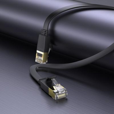 Кабель мережевий Hoco US07 Cat.6 RJ45 Екранований Інтернет кабель (патч-корд, Patch Cable) 20 м Black (6931474780720)