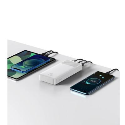 UMB Baseus Bipow Digital Display PowerBank 20000 mAh Type-C + 2xUSB + Micro USB 15W White (PPBD050102)