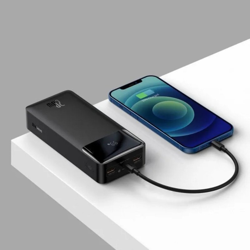 УМБ Baseus Bipow Digital Fast Charge PowerBank 30000 mAh Type-C + 2xUSB + Micro USB 20W Black (PPBD050401)