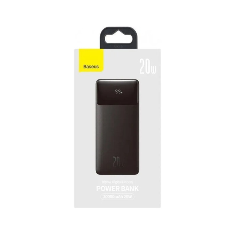 УМБ Baseus Bipow Digital Fast Charge PowerBank 30000 mAh Type-C + 2xUSB + Micro USB 20W Black (PPBD050401)