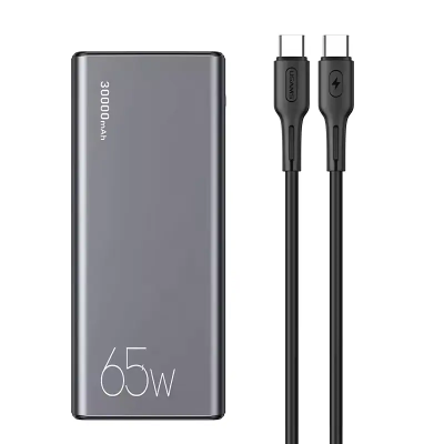 Внешний аккумулятор (павербанк) Usams US-CD165 30000 mAh 65W 2x Type-A + 1x USB Type-C Grey (US-CD165/US-SJ459)