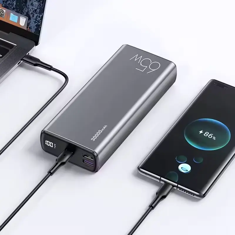 Зовнішній акумулятор (павербанк) Usams US-CD165 30000 mAh 65W 2x Type-A + 1x USB Type-C Grey (US-CD165/US-SJ459)