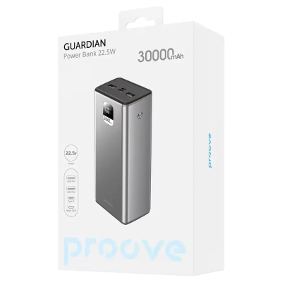 УМБ Proove Guardian 30000mAh Type-C + 2xUSB + Micro USB 22.5W Silver (PBG322210004)