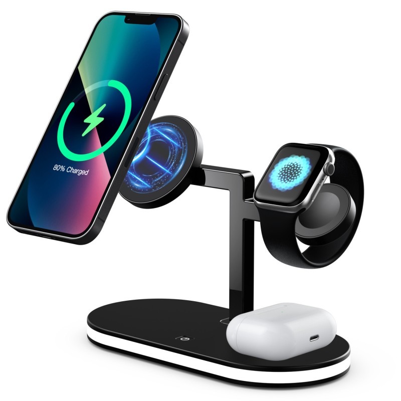 Wireless charger OG 5 in 1 Wireless Charger Station 15W Black (YM-UD23)