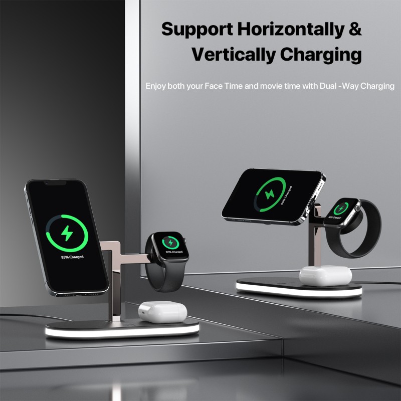 Wireless charger OG 5 in 1 Wireless Charger Station 15W Black (YM-UD23)