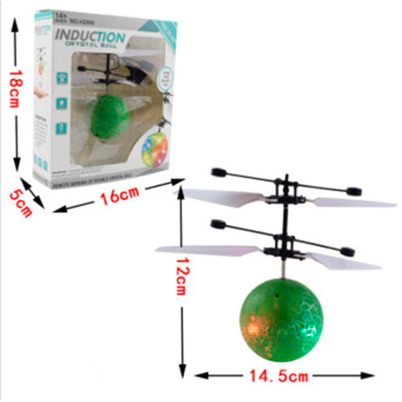 Helicopter toy Flying ball LED Green