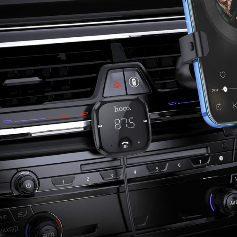Bluetooth ресивер (FM-модулятор) Hoco E65 Unity car BT FM transmitter Black
