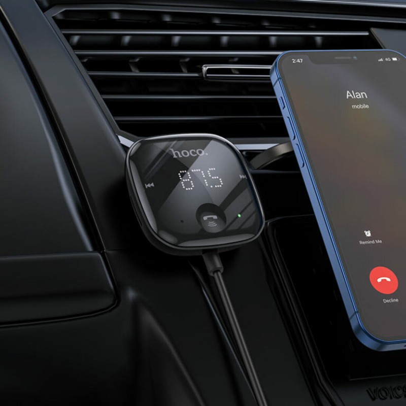 Bluetooth ресивер (FM-модулятор) Hoco E65 Unity car BT FM transmitter Black