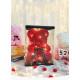 Teddy bear made of roses in a gift box 40 cm Red