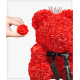 Teddy bear made of roses in a gift box 40 cm Red