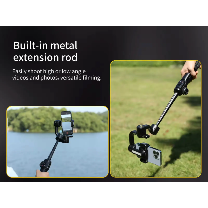 Стабілізатор ручний стедікам 3-х осьовий для телефону Aochuan Professional Gimbal Stabilizer Smart S2 Black