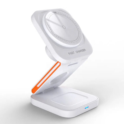 Бездротовий зарядний пристрій Gebra SW068 3 in 1 Wireless Charger Station 15W White (ОЕМ версія)