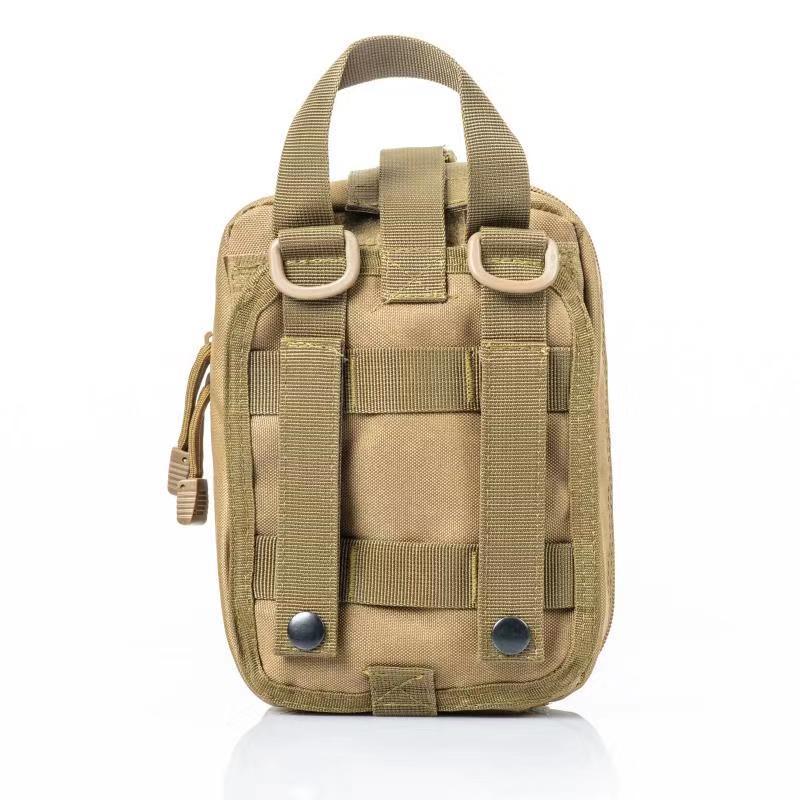 The tactical summary for the first aid kit for medicines is explained with the MOLLE Coyote system