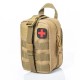 The tactical summary for the first aid kit for medicines is explained with the MOLLE system Black