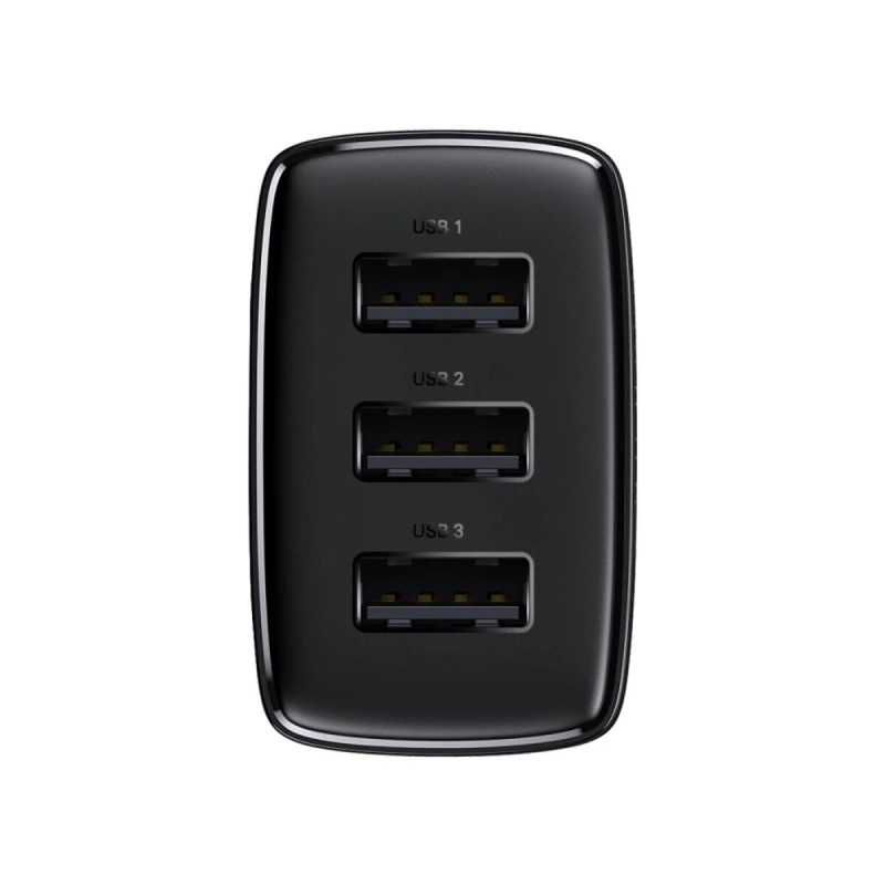 Мережевий зарядний пристрій Baseus Compact Charger 3xUSB-A 17W EU Black (CCXJ020101)