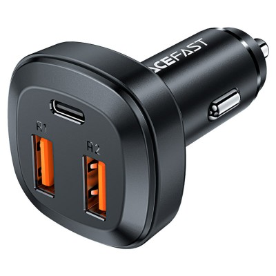 АЗУ ACEFAST B9 66W (2USB-A+USB-C) три port metal car charger (AFB9)