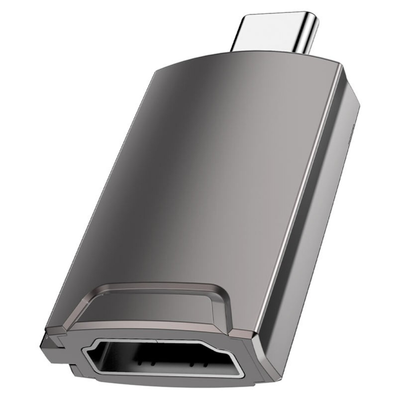 Adapter HOCO UA19 Easy flow Type-C to HDMI Adapter Metal Gray