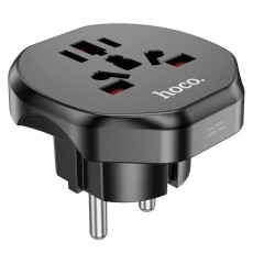 Network adapter HOCO AC6 Unimpeded universal conversion plug Black
