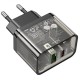 Мережевий зарядний пристрій HOCO N34 Dazzling dual-port PD 20W+QC3.0 Type-C+USB Black