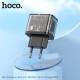 Мережевий зарядний пристрій HOCO N34 Dazzling dual-port PD 20W+QC3.0 Type-C+USB Black